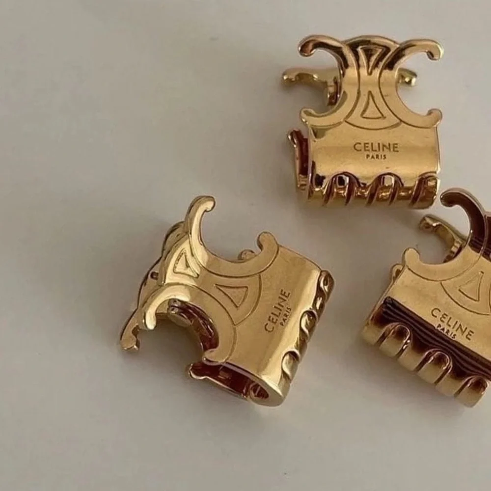 Celine Set of 3 Mini Triomphe Claws in Brass with Gold Finish and Steel - Picture 3 of 3